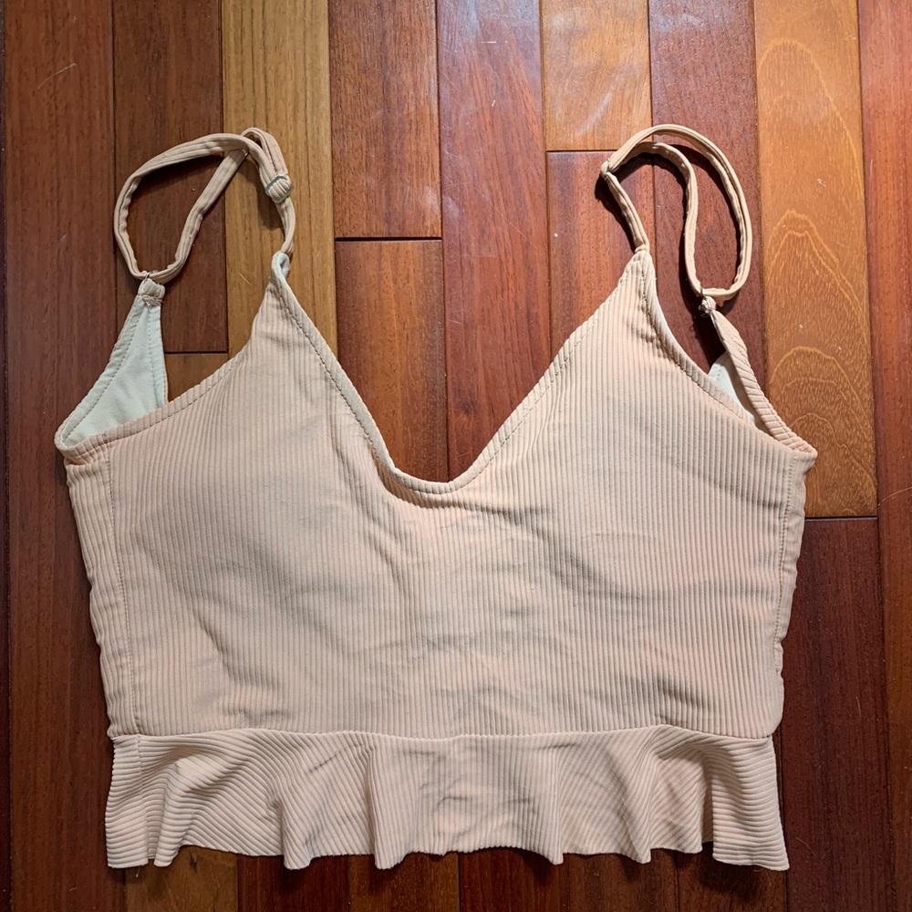 Kortni Jean Scoop Back Top, rib light pink/nude, S